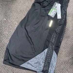 Mens Game Time Black and Gray Performance Shorts with Pockets